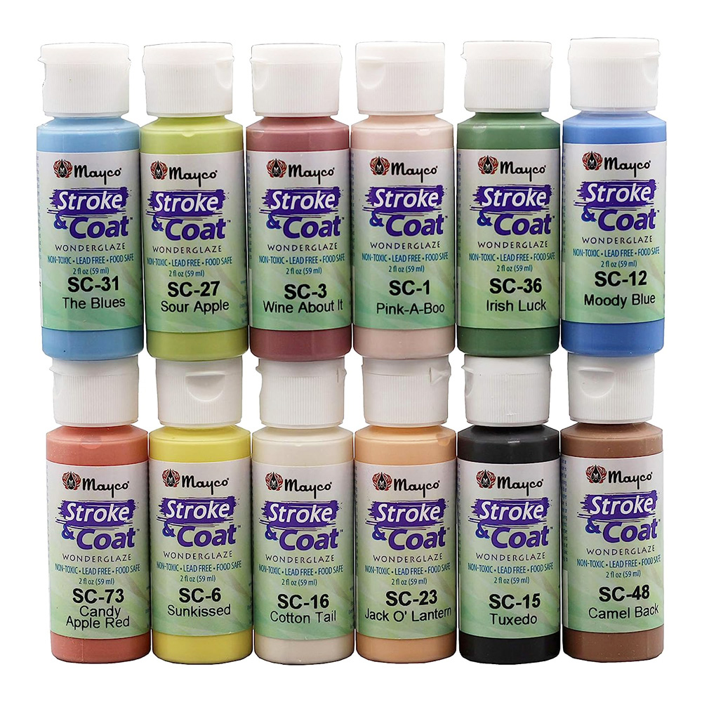 Mayco Stroke & Coat Glaze 12-Color Kit #3 2oz