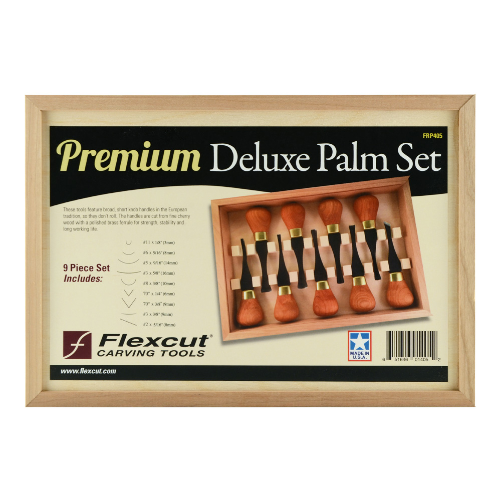 Flexcut 9 Pc Premum Deluxe Palm Set