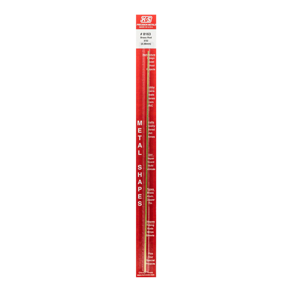 12In Solid Brass Rod 3/32 Inch Diameter