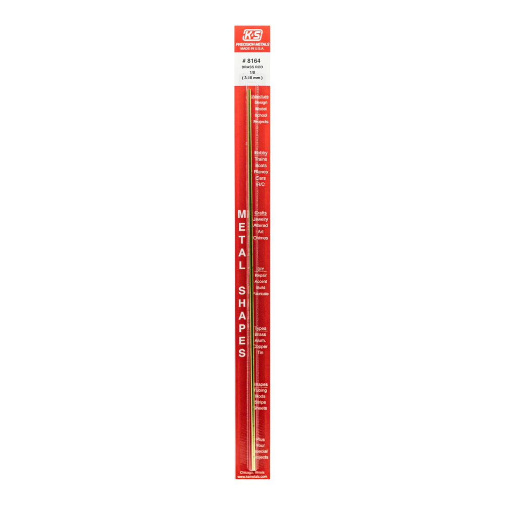 12In Solid Brass Rod 1/8 Inch Diameter
