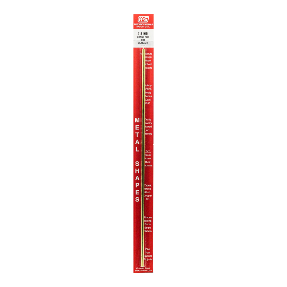 12In Solid Brass Rod 3/16 Inch Diameter