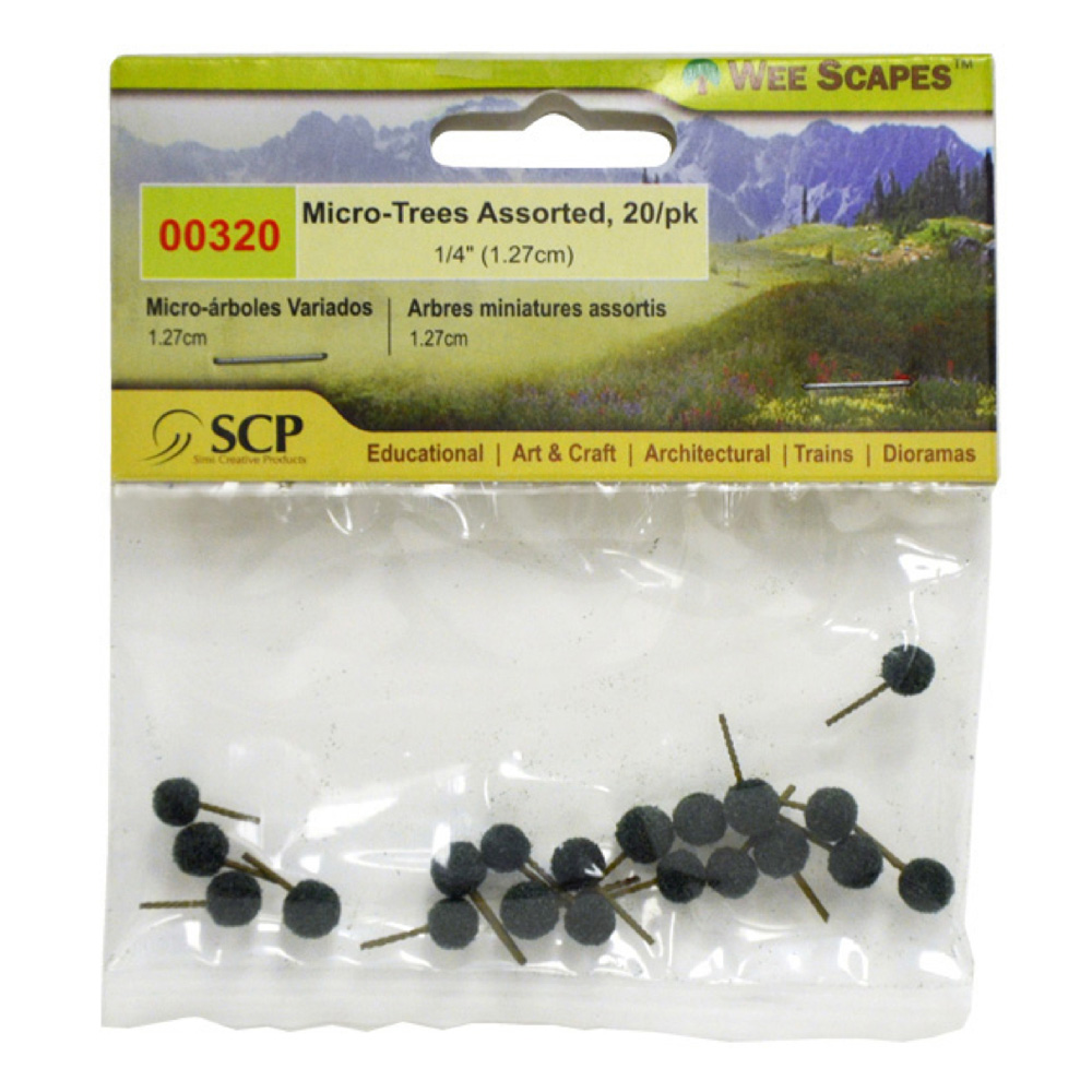 Dk Green Micro Trees .5In 20/Pk