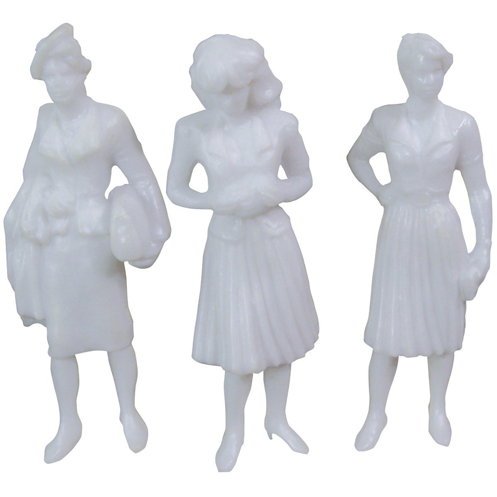 Female Figures White 3In 3/Pk