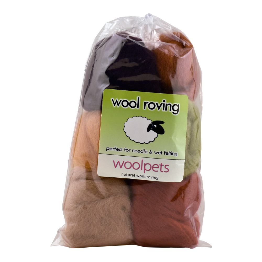Wool Roving 6 Earth Color Pack