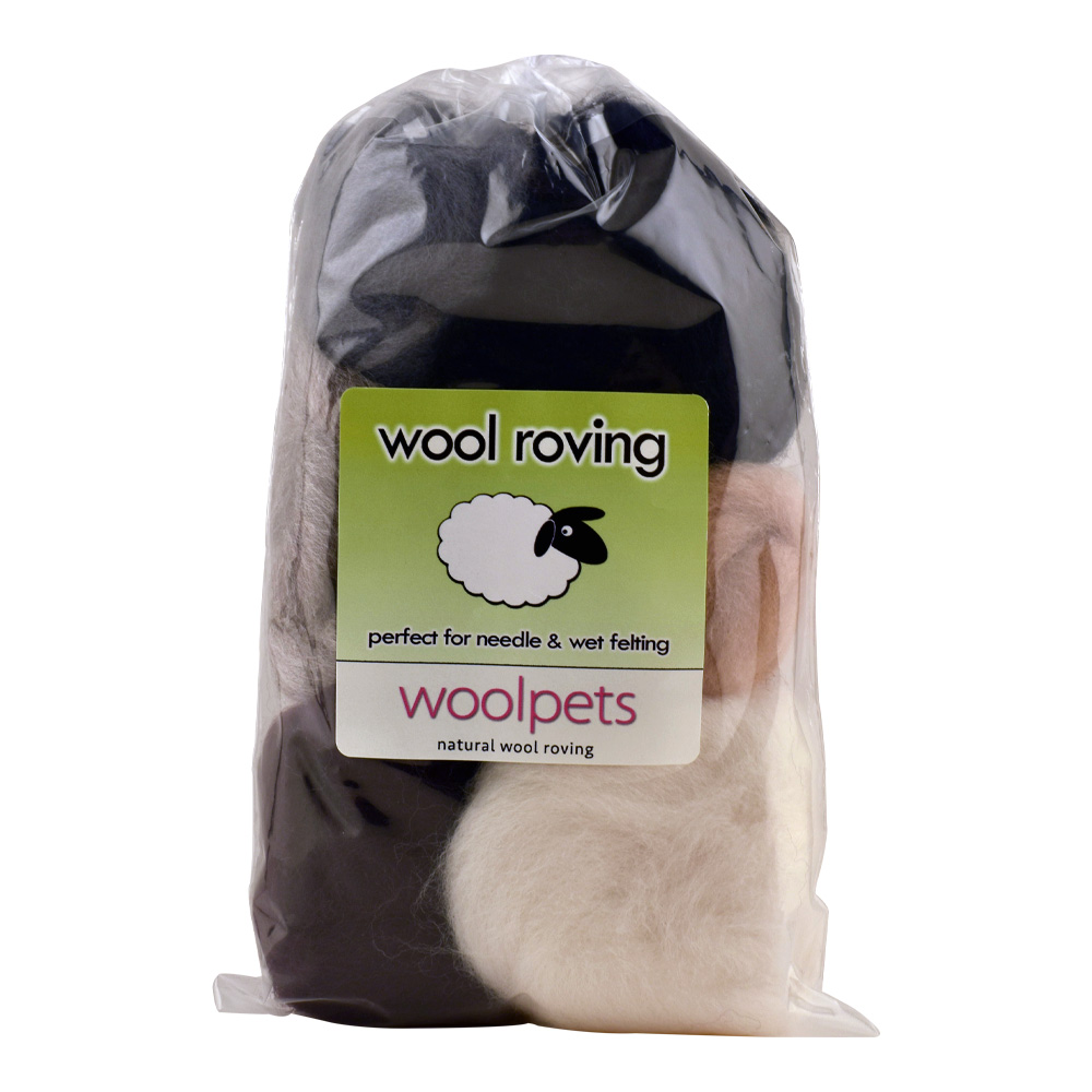 Wool Roving 6 Neutral Color Pack