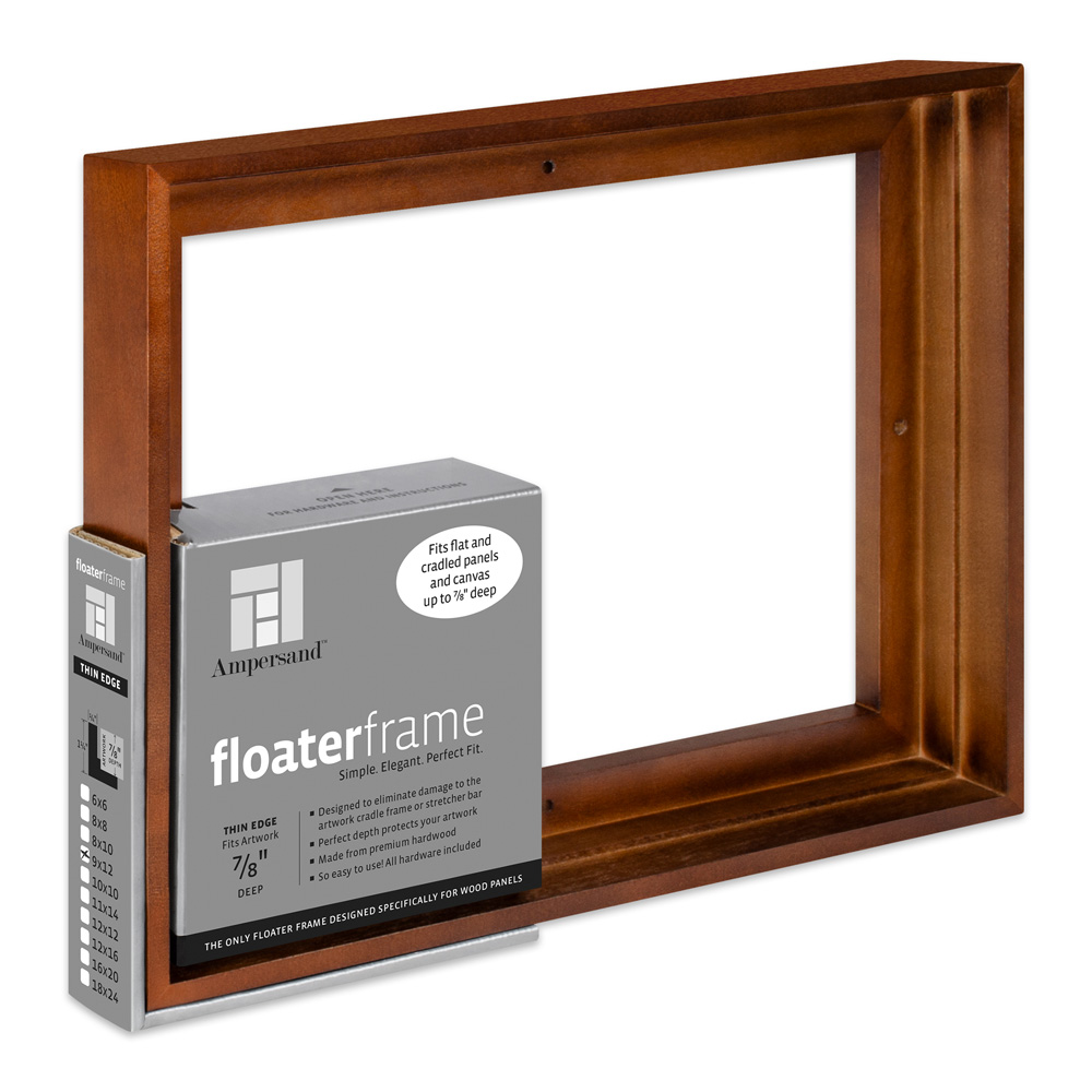 Ampersand Float Frame 7/8in Thin 18x24 Walnut