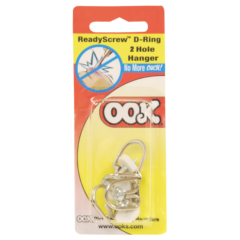 Ook Ready Screw D-Ring Hanger 2 Hole Pk/2