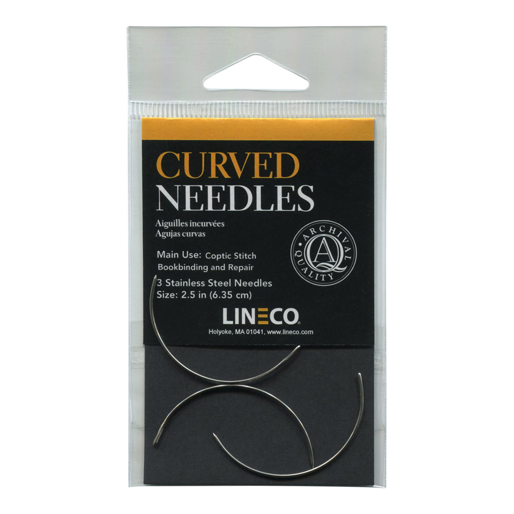 Lineco Stainless Steel Curved Needles 3Pk