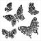 Stencil 6in x 6in Solid Butterflies